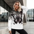 thumbnail image 5 of COEQINE Pullover Sweatshirts Oversized Tops Lightweight Women's Hoodies Black Butterfly Fit Long Sleeves Casual Wear Cozy Soft Crewneck Fashion Y2K Printing Loose Hooded Outfits, XL, 5 of 7