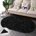 thumbnail image 4 of FUDAKUNA Modern Soft and Comfortable Shaggy Machine Made Black Shaggy Area Rugs, 32 x 63inch, Non-Slip Backing, 4 of 7
