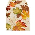 thumbnail image 3 of Fall Maple Leaves Table Runner, Thanksgiving Watercolor Plant Yellow Leaf Home Kitchen Decor, Autumn Harvest Seasonal Colorful Botanical Farmhouse Burlap Dining Decoration Party Supply 13" x 71", 3 of 7