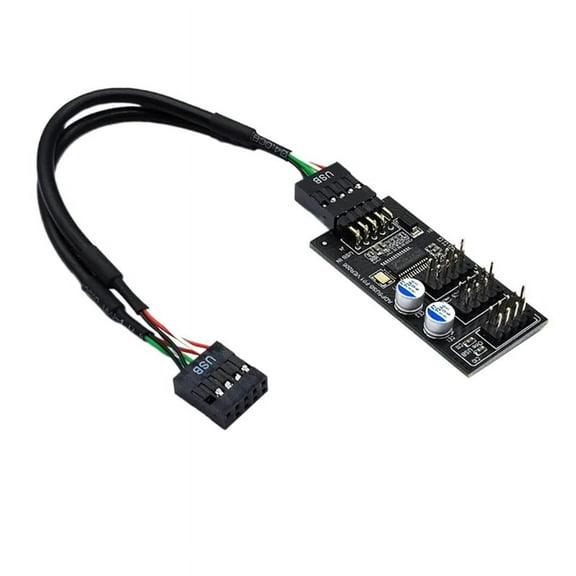 Motherboard USB 2.0 Header Splitter 9 Pin 1 to 3 Female Extension Cable G4044