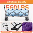 thumbnail image 4 of SACVON 51.2" Large Collapsible Folding Wagon Cart, 560 lbs Load Capacity, Heavy-Duty Steel Frame & Oversized Wheels for Grocery Shopping, Camping, Sports, Moving – Purple, 4 of 10