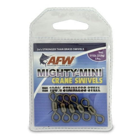 AMERICAN FISHING WIRE AFW Mighty Mini Stainless Steel Crane Swivels - Gunmetal Black #10 - 133lb, 50Pc,Pack