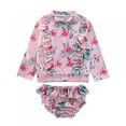 thumbnail image 1 of GYRATEDREAM Toddler and Little Girls Floral Print Rash Guard Sets with Bikini Bottoms Swimwear 3-9 Years, 1 of 4