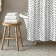 thumbnail image 3 of Creative Products Grey Modern Herringbone 71x74 Shower Curtain, 3 of 7