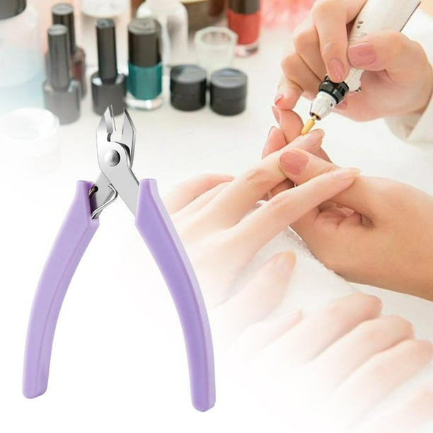 Alicates para decoración de uñas, alicates para quitar uñas, abrazadera para reparación de uñas, agarre cómodo, herramientas para manicura y pedicura Violeta