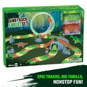 JitteryGit Dinosaur Toys for Boys Race Car Track STEM Vehicle Playsets for Kids Toddler Ages 3 4 5 6 7 8 Year Olds