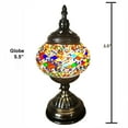 thumbnail image 5 of Silver Fever Handcrafted Mosaic Turkish Lamp Moroccan Glass Table Desk Bedside Light Bronze Base with E12 Bulb Multicolored Glass MosaicDark Purple Wave, 5 of 8