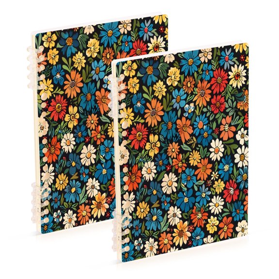 Notebook 8.3x5.7x0.4 Inch One Sizex1 Journey Note Diary Hardcover Notebook 60 Pages,80g Paper Writing Smooth and Not Easy to Break Little Flowers Seamless