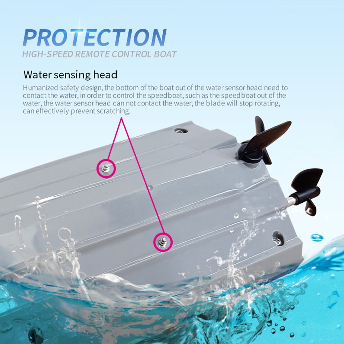 RC Boat for Adult with LED Light, 2.4G 20 KM/H High Speed Remote Control Racing Boat, Waterproof Speedboat Suitcase for Lakes & Pools - Single Control