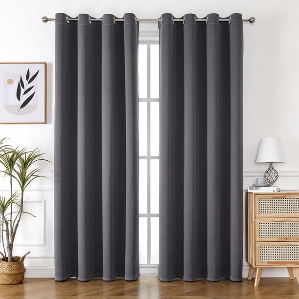 Nvzi Cortinas perforadas de estilo sencillo, cortinas de sombreado adecuadas para dormitorio, sala de estar, cocina (1 panel, 78,7" de largo x 39,3" de ancho, gris oscuro A104)
