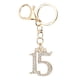 thumbnail image 2 of Bling Rhinestone Número 15 Castador De Llaves Colgantes Sparking Keyring Para Bolsos, 2 of 7