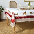 thumbnail image 6 of Decorative Printed Fruttela Tablecloth With Lace Trimming, Burgundy - 70" X 105", 6 of 6