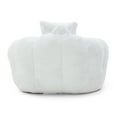 thumbnail image 6 of Miniyam Large Pre-Filled Bean Bag Sofa & Footstool Set, 45.4" Shell-Shaped Couch for Movie Night, Gaming, Reading Nook (White), 6 of 11