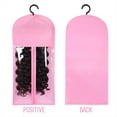thumbnail image 3 of 3 Piezas Soporte para Extensiones Cabello Almacenamiento Pelucas Múltiples Soportes Bolsas con Colgador Rosa, 3 of 7