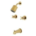 thumbnail image 1 of Kingston Brass KBX8142DX Robinet de Baignoire et Douche Moderne à 2 Poignées - Laiton Poli, 1 of 3