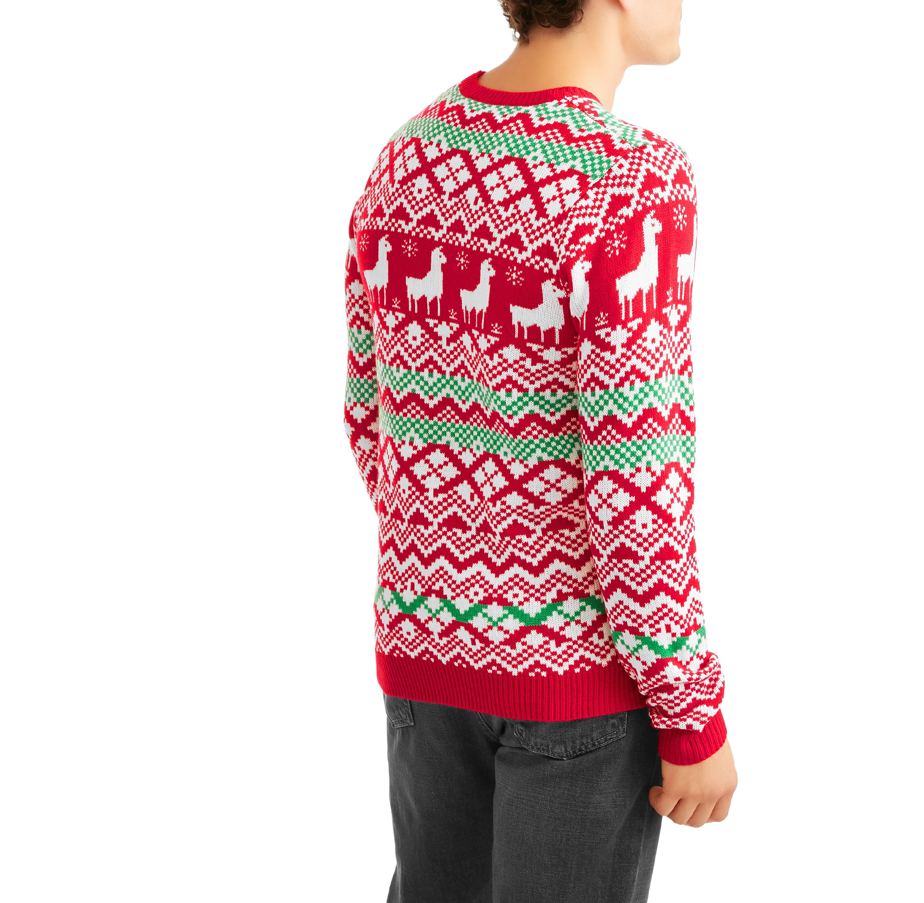 Scarf Llama Men s Ugly Christmas Sweater Walmart