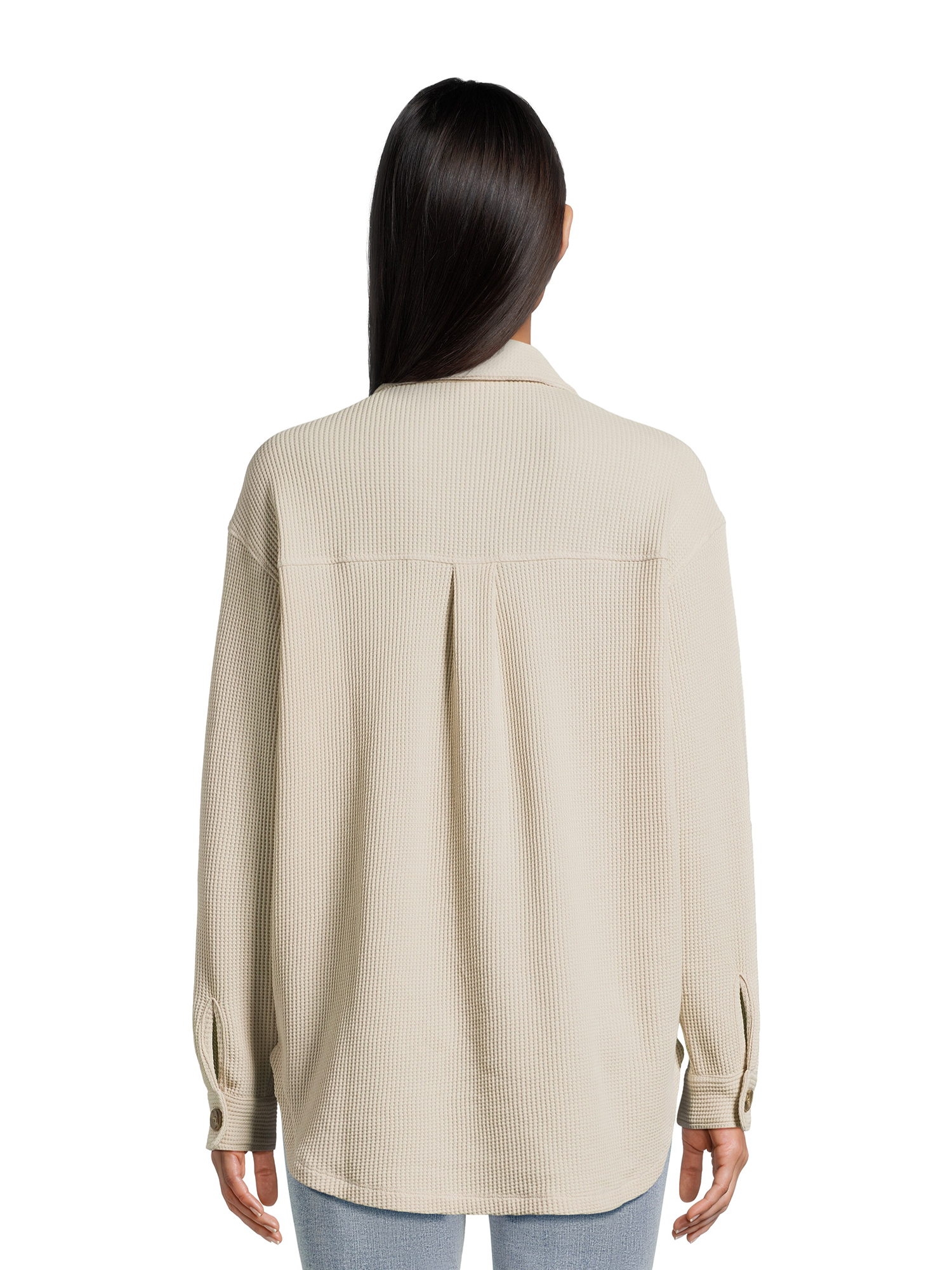 Time and Tru Women's Waffle Knit Shacket, Sizes XS-XXXL