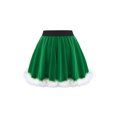 thumbnail image 2 of Nyeemya Kids Girls Miss Claus Soft Velvet Dance Skirt Christmas Costume Party Mini Skirt for Green 10, 2 of 5