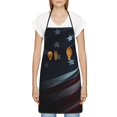 thumbnail image 3 of Yiaed American Flag Waving Print Print Kitchen Apron with Hand Wipe Pockets,Big Pocket,Aprons for Women with Pockets, Waterproof for Cooking Baking, 3 of 7