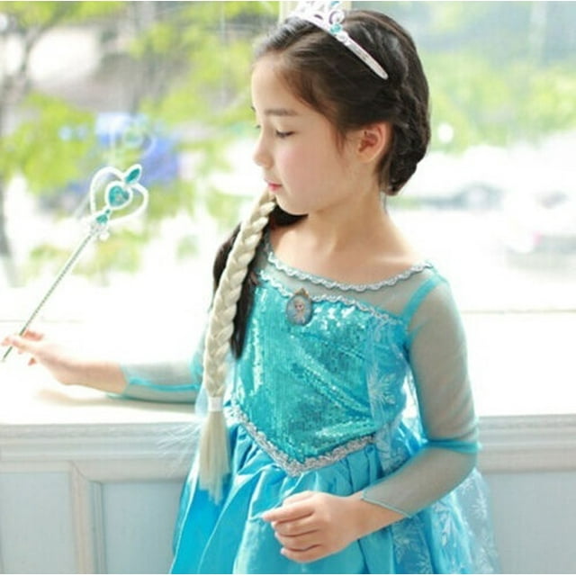 Robe de Fête pour Fille Princesse Anna Elsa, Costume de Cosplay, Robe pour Enfant, Tailles 7-8 Ans