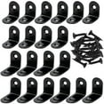 thumbnail image 1 of Paquete de 20 escuadras en forma de L con 40 tornillos, escuadras de madera de acero inoxidable negro, 1 of 5