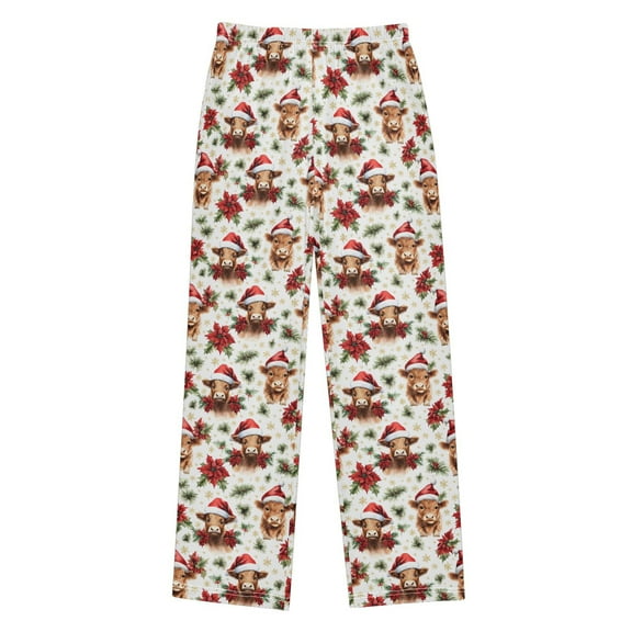 joogoo Highland Cow Christmas Pajama Pants Pj Bottoms Sleepwear Lounge L