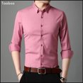 thumbnail image 4 of Taoboo 2022 Primavera Otoño Nueva Llegada Camisa de Hombre Casual de Alta Calidad Slim Fit Tops de Negocios de Color Puro Ropa Clásica de Hombre, 4 of 5