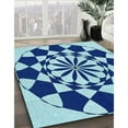 thumbnail image 2 of Ahgly Company Indoor Round Patterned Blueberry Blue Area Rugs, 6' Round, 2 of 6