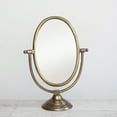 thumbnail image 4 of Creative Co-Op Antique Aluminum Swivel Vanity Mirror, Brass, 4 of 9