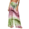 thumbnail image 1 of Pantalones de playa de gasa ligeros para mujer con protección solar, pantalones anchos de estilo bohemio estampados, blusa para mujer, 1 of 7