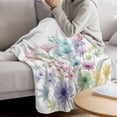 thumbnail image 3 of Colorful Spring Floral Blanket Soft Cozy Warm Throw Blanket for Couch, Plush Fuzzy Flannel Fleece Blankets for Sofa, Farmhouse Flowers Modern Art Bed Blankets Lightweight Gifts for Women, 50"x60", 3 of 9