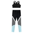 thumbnail image 4 of Doomiva Kids Girls Gymnastic Yoga Outfit Sports Bra Crop Top with Leggings Set Athletic Tracksuit Black&Light Blue 10, 4 of 7