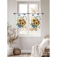 thumbnail image 3 of Spring Sunflower Sheer Curtains 45 Inch Long 2 Panels, Watercolor Blue Butterfly Pastoral Light Filtering Rod Pocket Semi Sheer Curtains, Sheer Voile Drapes for Living Room Bedroom, 52"x45", 3 of 5