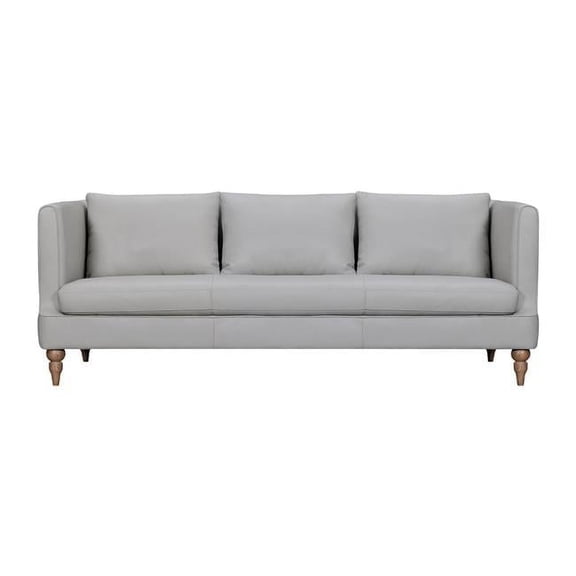 HomeRoots 546411 32 x 85 x 37 in. Grey & Brown Leather Sofa