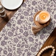 thumbnail image 3 of Purple Floral Table Runner - 36 Inch Long Spring Plants Flowers Vintage Rustic Cotton and Linen Blended Dress Scarves Farmhouse Table Runner for Kitchen Dining, Coffee Table, 13" x 36", 3 of 8