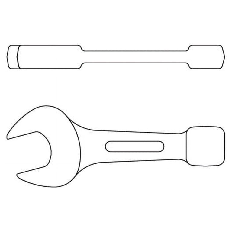 GEDORE 13346 46mm Open Ended Slogging Spanner - Heavy Duty Wrench For Industrial Use, Chrome Vanadium Steel