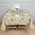 thumbnail image 3 of Beige Daisy Flower Yellow Blooms Pattern Square Tablecloth,Waterproof Square Table Cover,Wipeable Spillproof Washable Table Cover for Home Kitchen Party Decor 60"x60"(152x152cm), 3 of 6