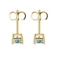 thumbnail image 4 of 1.0 Ct Emerald Cut Studs Blue Moissanite 14K Yellow Solid Solid Gold Everyday Dainty Earrings Push Back, 4 of 7