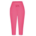 thumbnail image 5 of Stamzod Yoga Cropped Pants for Women Summer Solid Color Stretch Waist Drawstring Capris Casual Fitting Sweatpants for Outdoor Athletic with Pocket on Clearance Hot Pink D S, 5 of 7