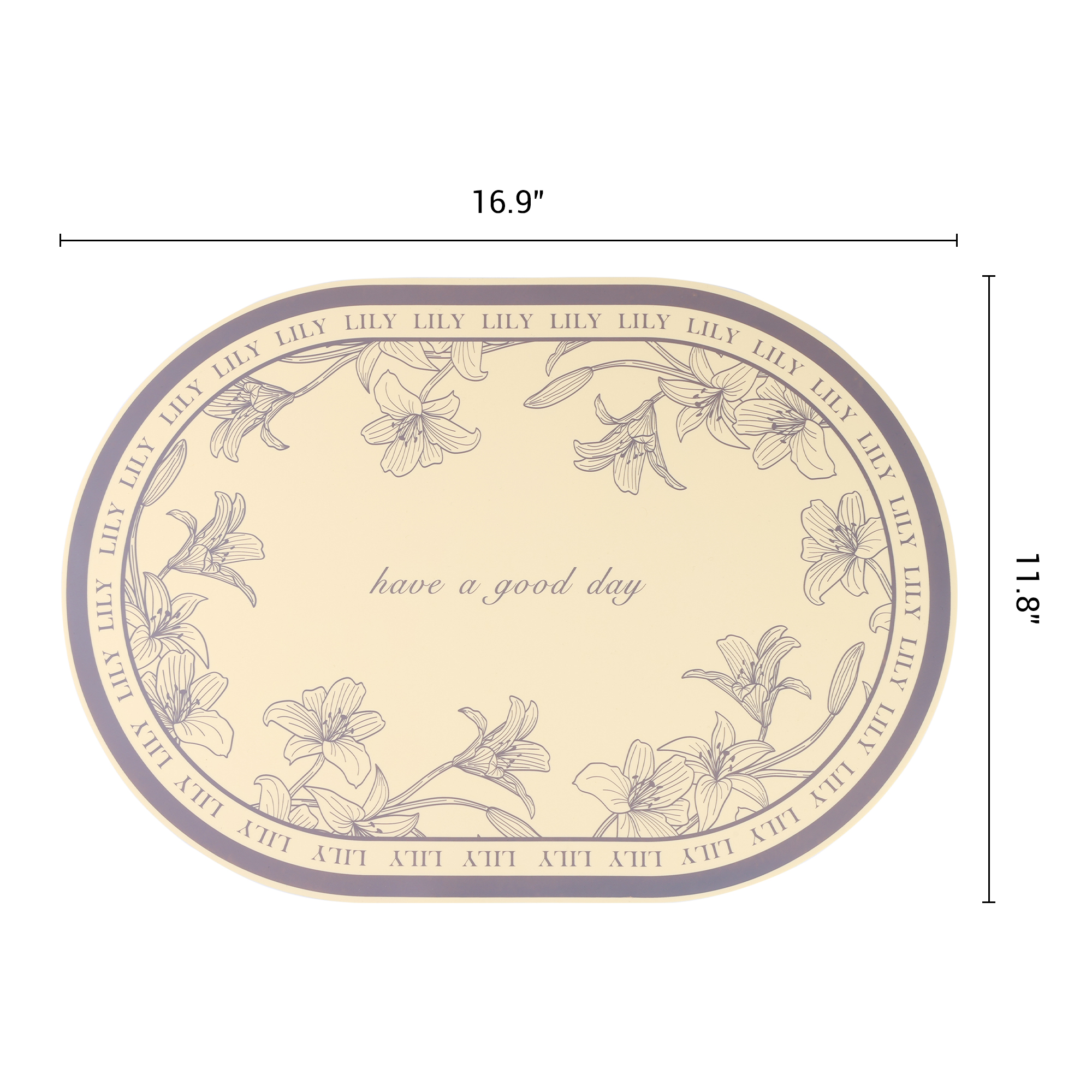 Placemats Set of 6 Leather Placemats for Kitchen Dining Table Decor Wipeable Floral Table Mat Light Yellow 16.9*11.8inch