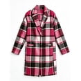thumbnail image 4 of Tqcoqu Long Wool Blend Jacket for Women, Hooded Plaid Coat Oversized Button Down Shacket 2026 Fall Winter Casual Warm Trench Coats, 4 of 9