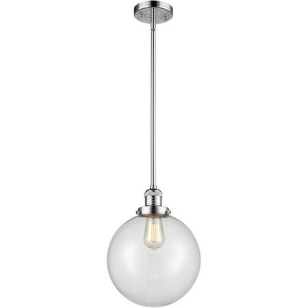

Polished Chrome Tone Mini Pendants 10 Wide Clear Glass Steel/Cast Brass Medium Base LED 1 Light Fixture
