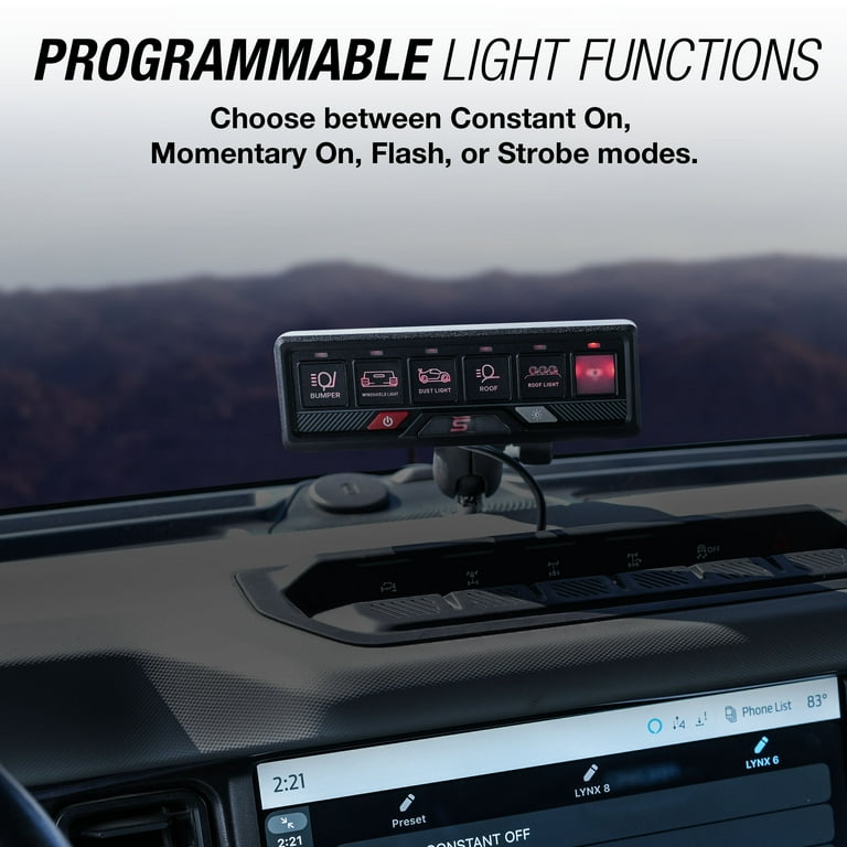 TYPE S - Elevate LYNX 6 - 6-Switch Control Panel & Power Hub - 12V