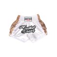thumbnail image 2 of HULIJA Kids Boys Boxing Shorts MMA Muay Thai Booty Shorts Cage Fighting Grappling Boxer Trunks White&Gold L, 2 of 3