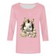 thumbnail image 4 of Xuyuer Ladies' Easter Print Round Neck Three Quarter Sleeve 3/4 Sleeve T-shirt Loose Tops Casual Loose Fit Crewneck T Shirts Tunic Tops, 4 of 5