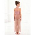 thumbnail image 6 of Yartina Girls Lyrical Dance Jumpsuit Sequin Sleeveless Wide Leg Bodysuit One Piece Figure Skating Outfit Pink 14, 6 of 7