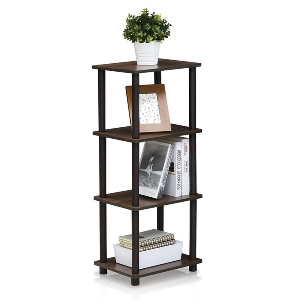 Furinno TURN-N-TUBE Engineered Wood 3 Space Shelf in Walnut/Brown