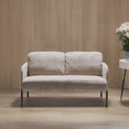 thumbnail image 6 of Xukmct Upholstered Polyester Fabric Sofa Couch with Metal Legs, 2 Seater Loveseat Sofa for Living Room, Bedroom, Office, Beige, 6 of 6