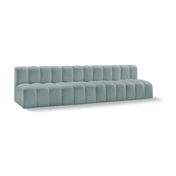 Meridian Furniture Arc Mint Green Vegan Leather Modular Sectional