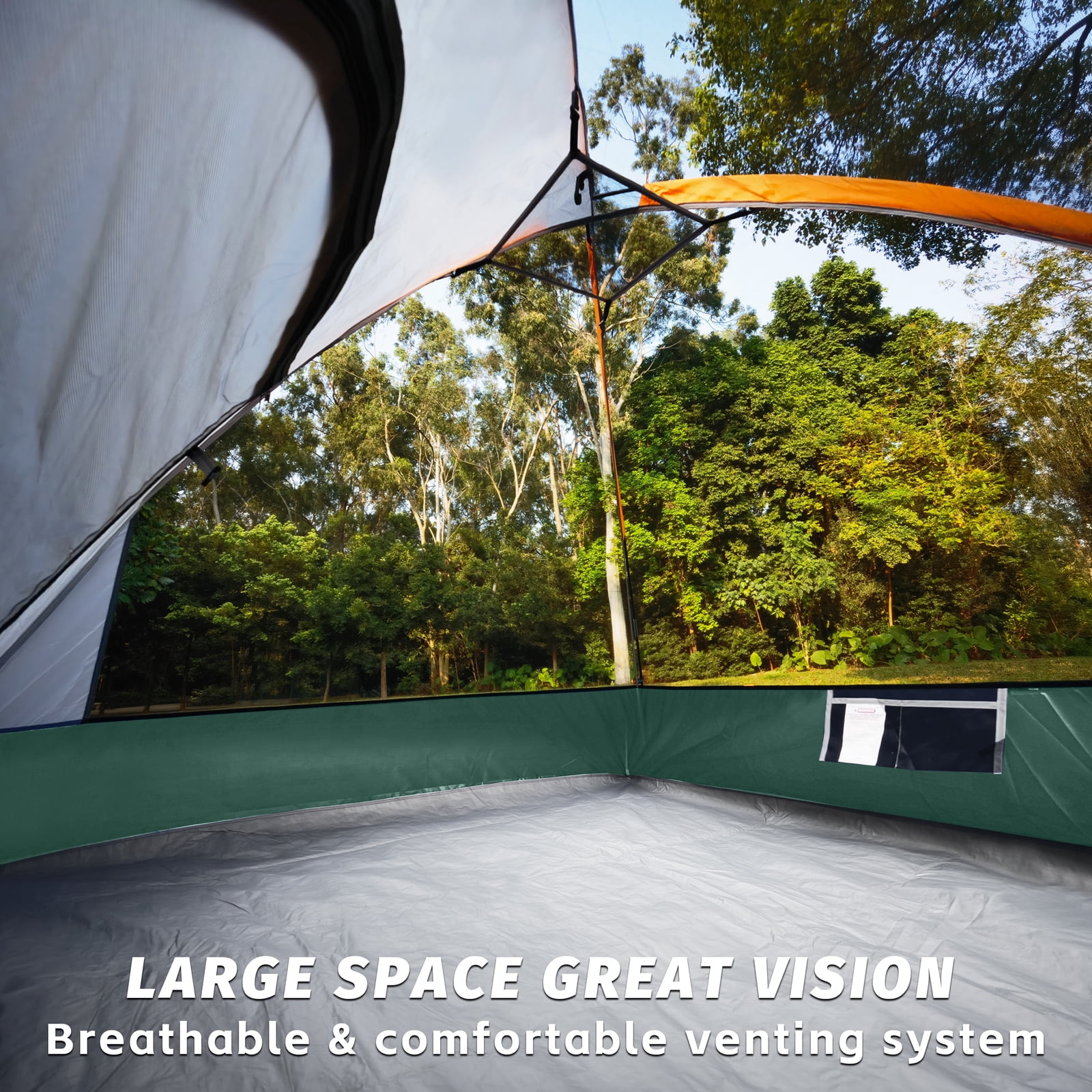 Camping Tent 4 Person, Waterproof Windproof Tent with Rainfly Easy Set up-Portable Dome Tents for Camping, Green